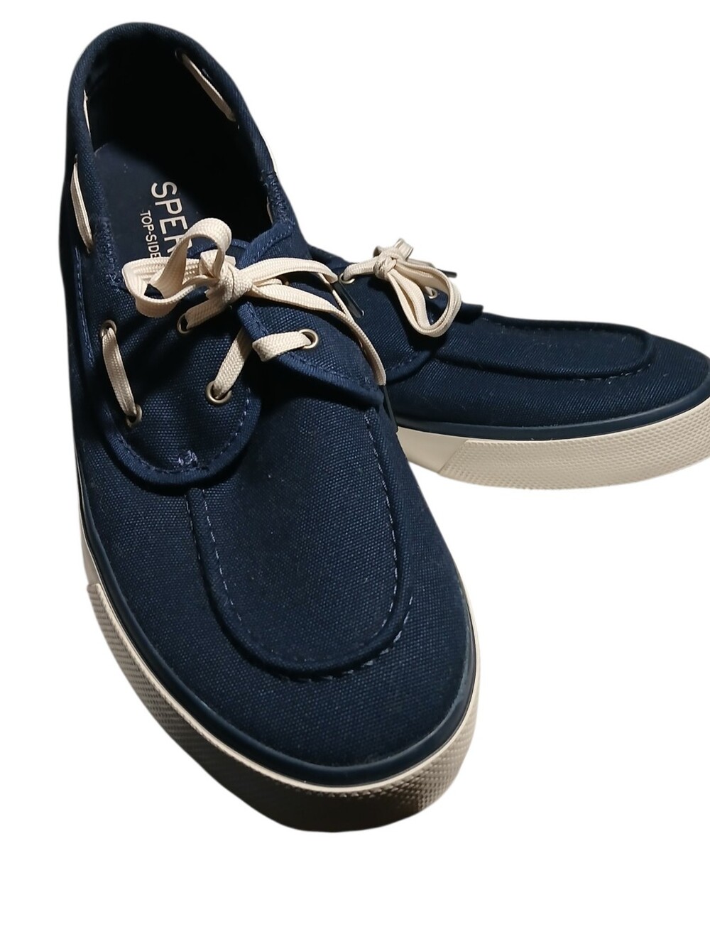 SPERRY Mens Navy Blue W White Laces Sz 8.5 - Picture 6 of 9